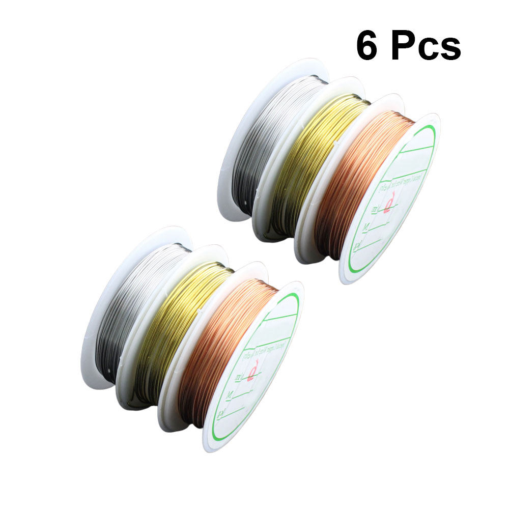 Copper Wire Roll - 다양한 색상의 구리선 6개 롤, 부드럽고