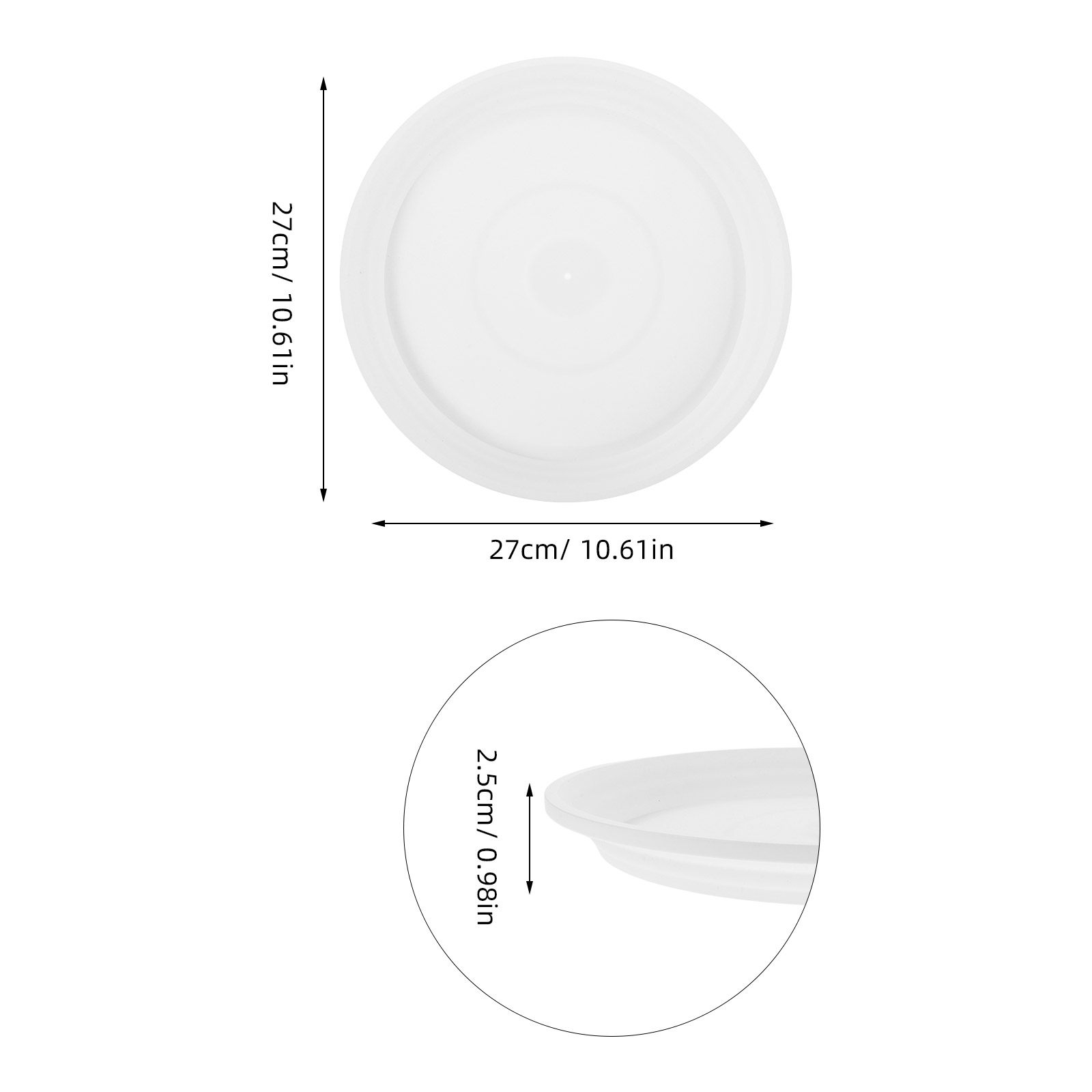 6개 세트, 지름 10.61인치의 둥근 플라스틱 화분  - Drip Tray Saucer 리뷰 및 가격